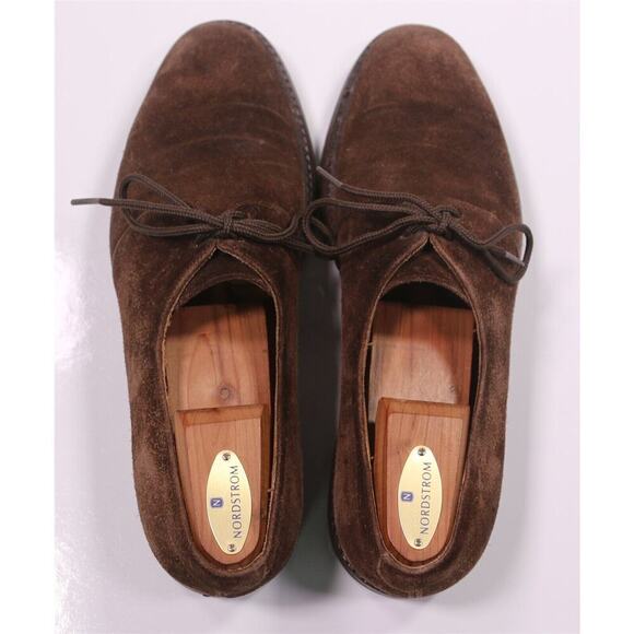 Salvatore Ferragamo Brown Suede Leather Oxford Leather Dress Shoes 8.5 D main image 7